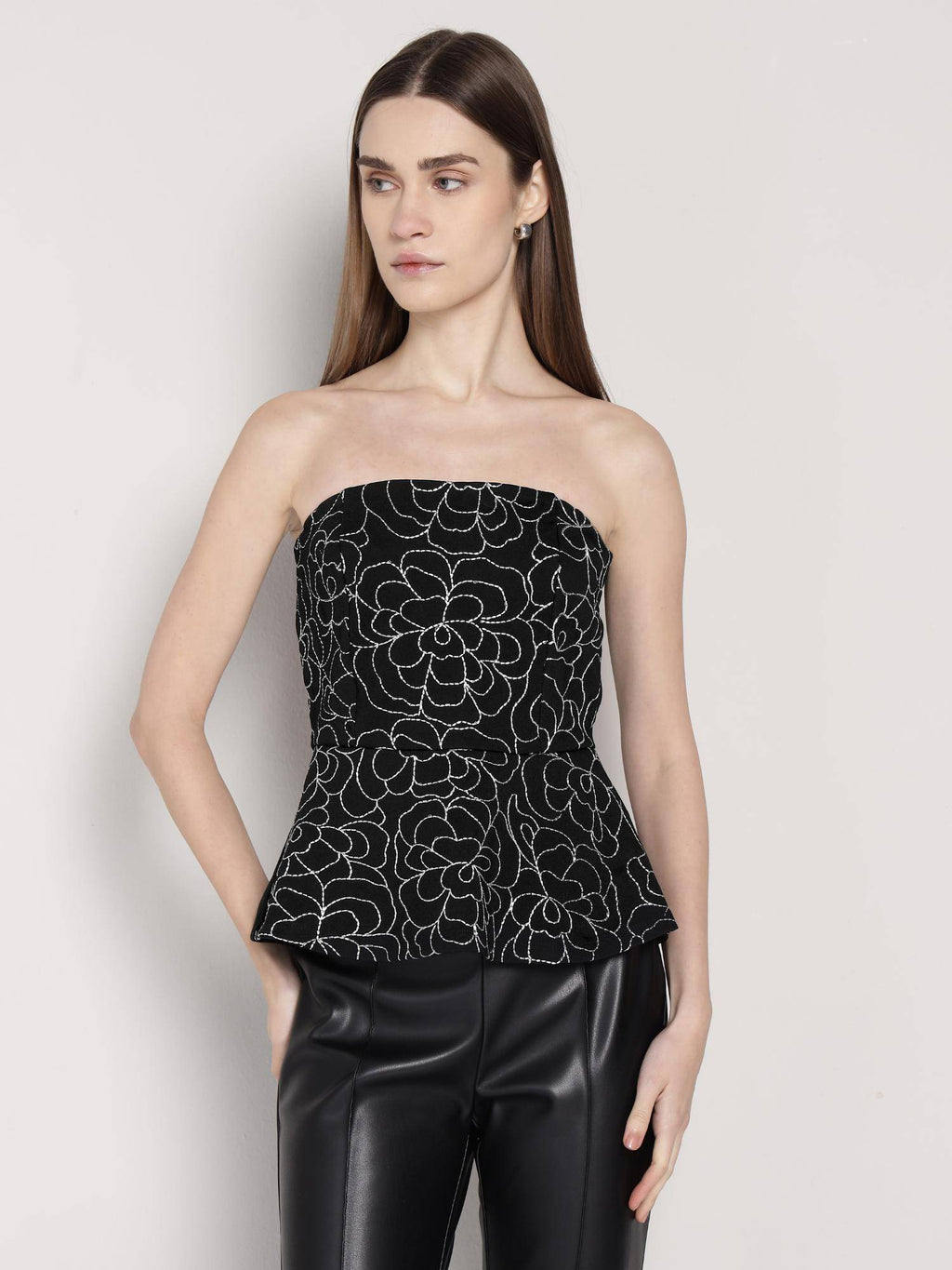 Black Peplum Top | TT90 - view 1