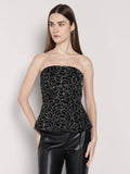 Black Peplum Top | TT90 - view 1