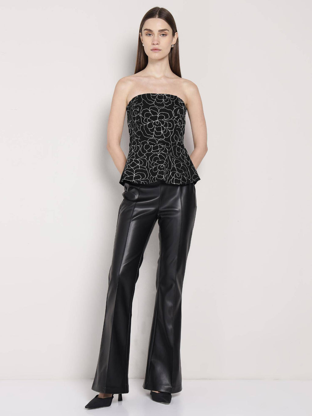 Black Peplum Top | TT90 - view 3