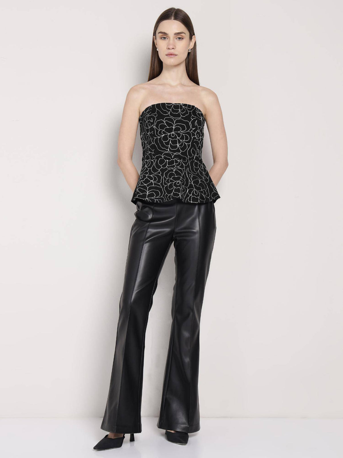 Black Peplum Top | TT90 - view 3