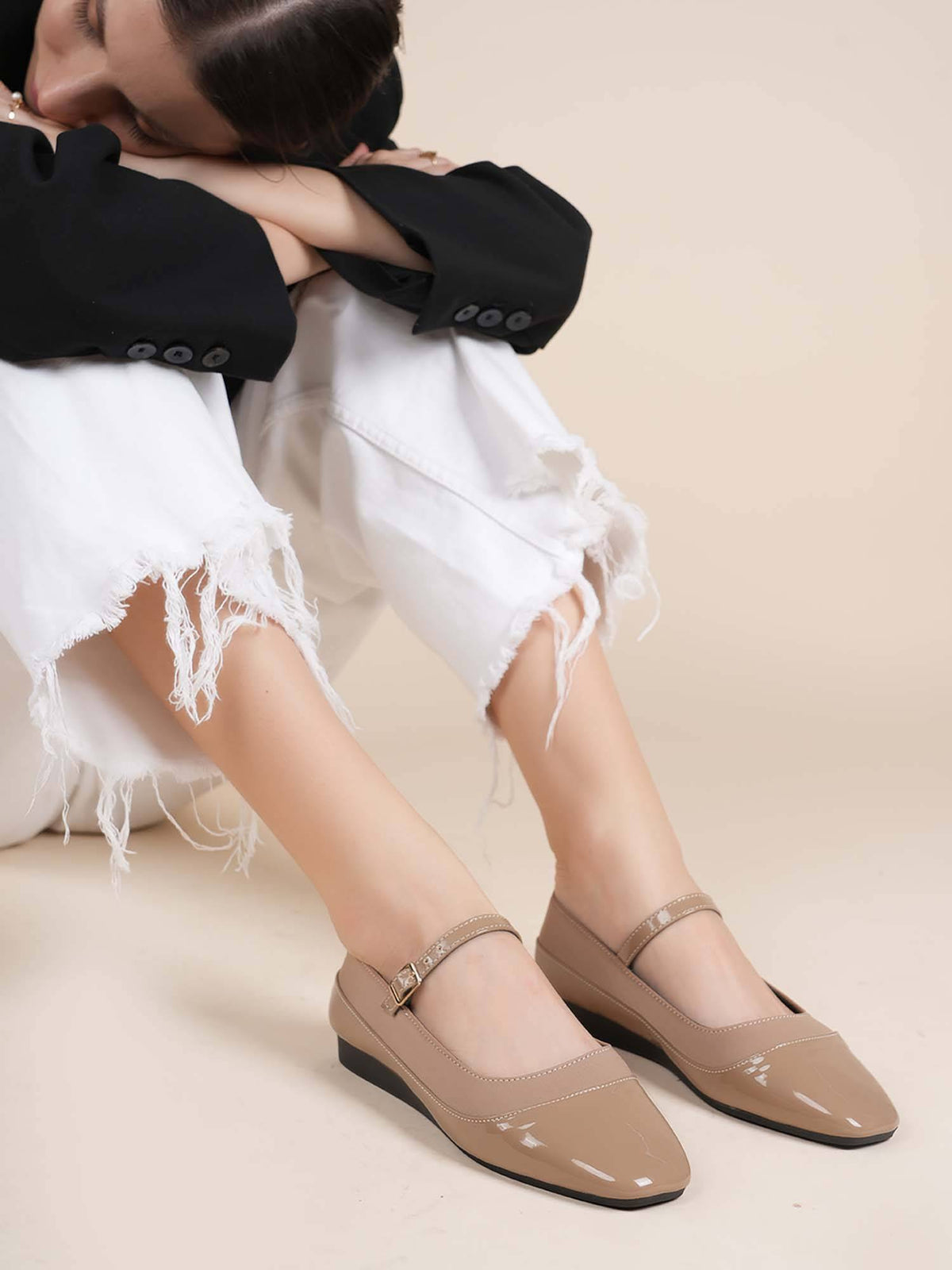 Brown Elegant Mary Jane Ballerinas for Women | F61 - view 8
