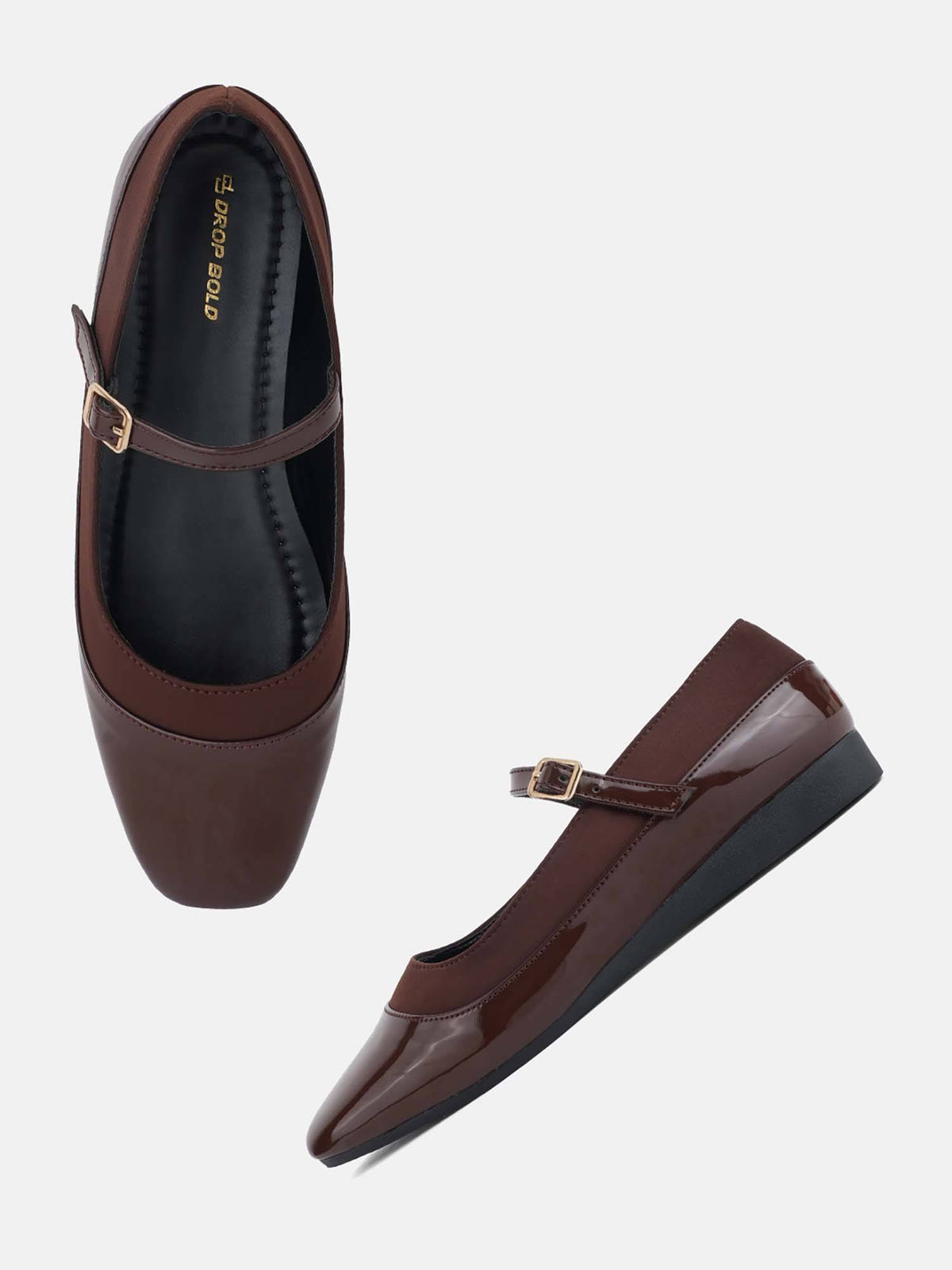 Brown Elegant Mary Jane Ballerinas for Women | F61 - view 2