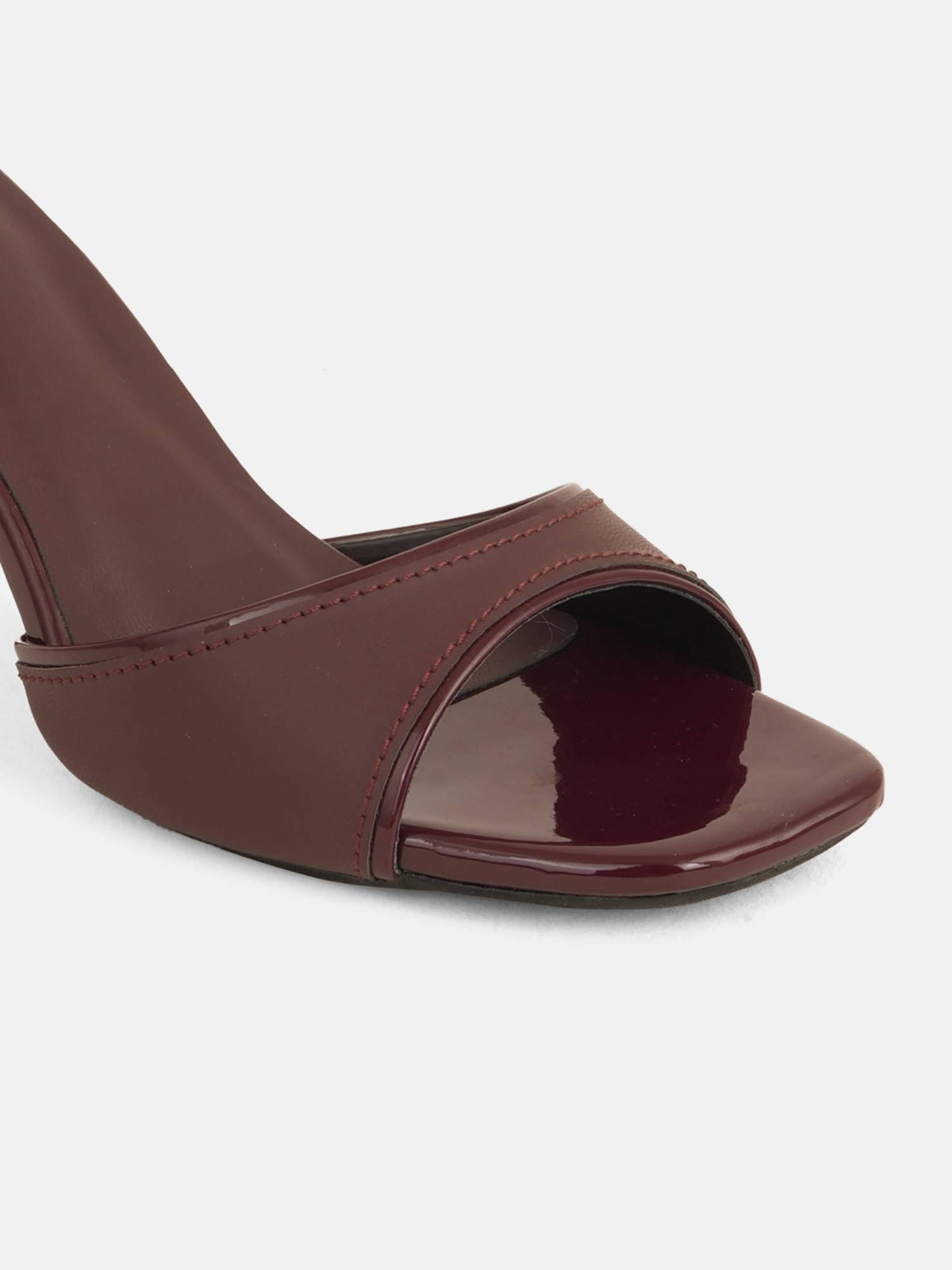 Women Burgundy Burgundy Open Toe Stilettos Heels | H78 - view 5
