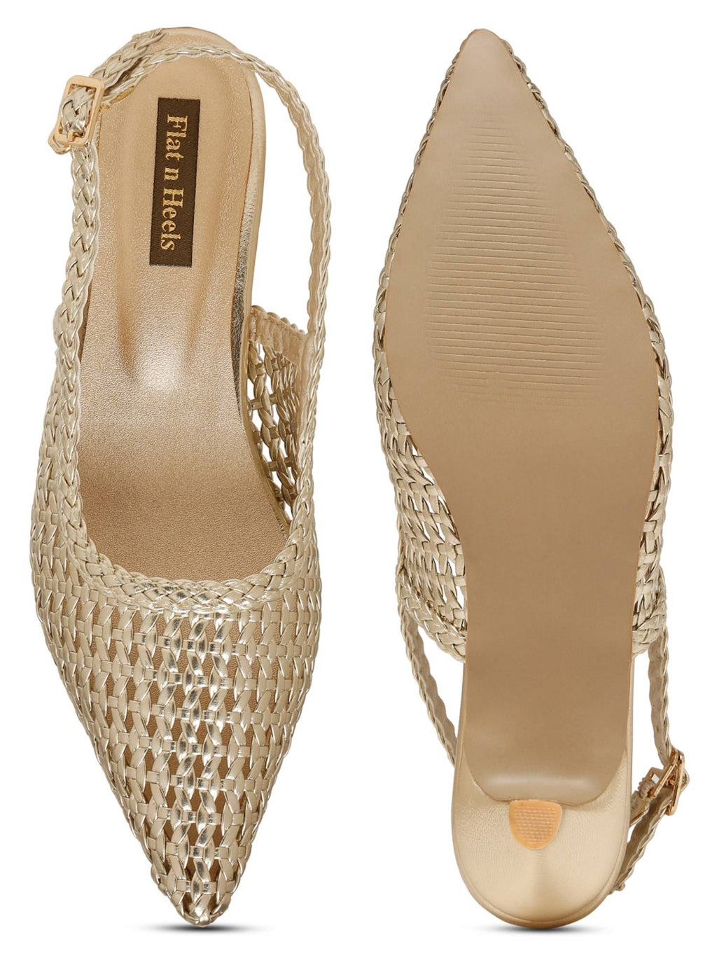Women Gold Pumps Heels | H78 - view 2