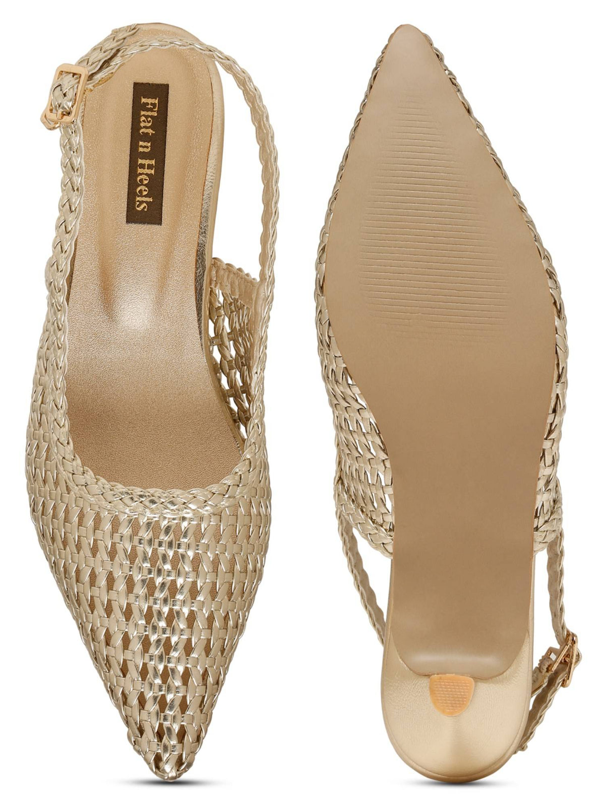 Women Gold Pumps Heels | H78 - view 2