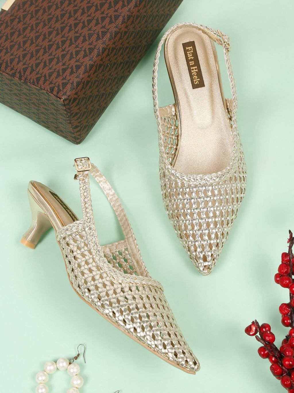 Women Gold Pumps Heels | H78 - view 6