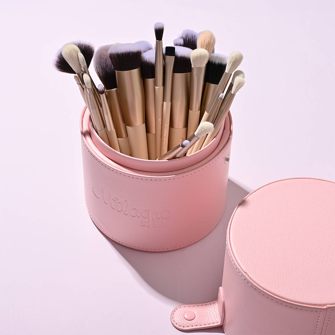 All You Need 30 Pcs Face & Eyes Makeup Brush Set with Travel Case Complete Kit | T32 - view 2