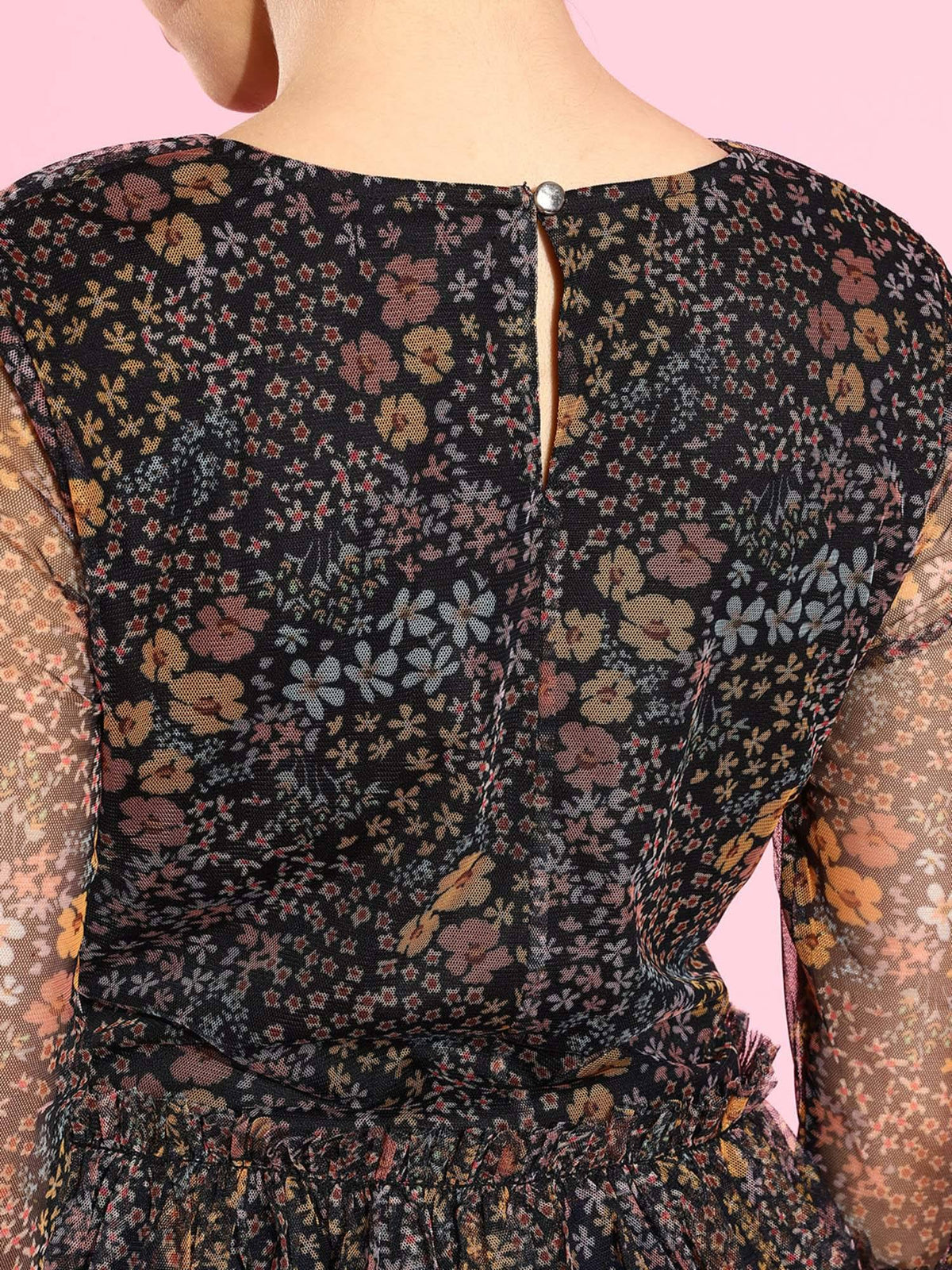 Multi-Color Floral Peplum Top | pt51 - view 6