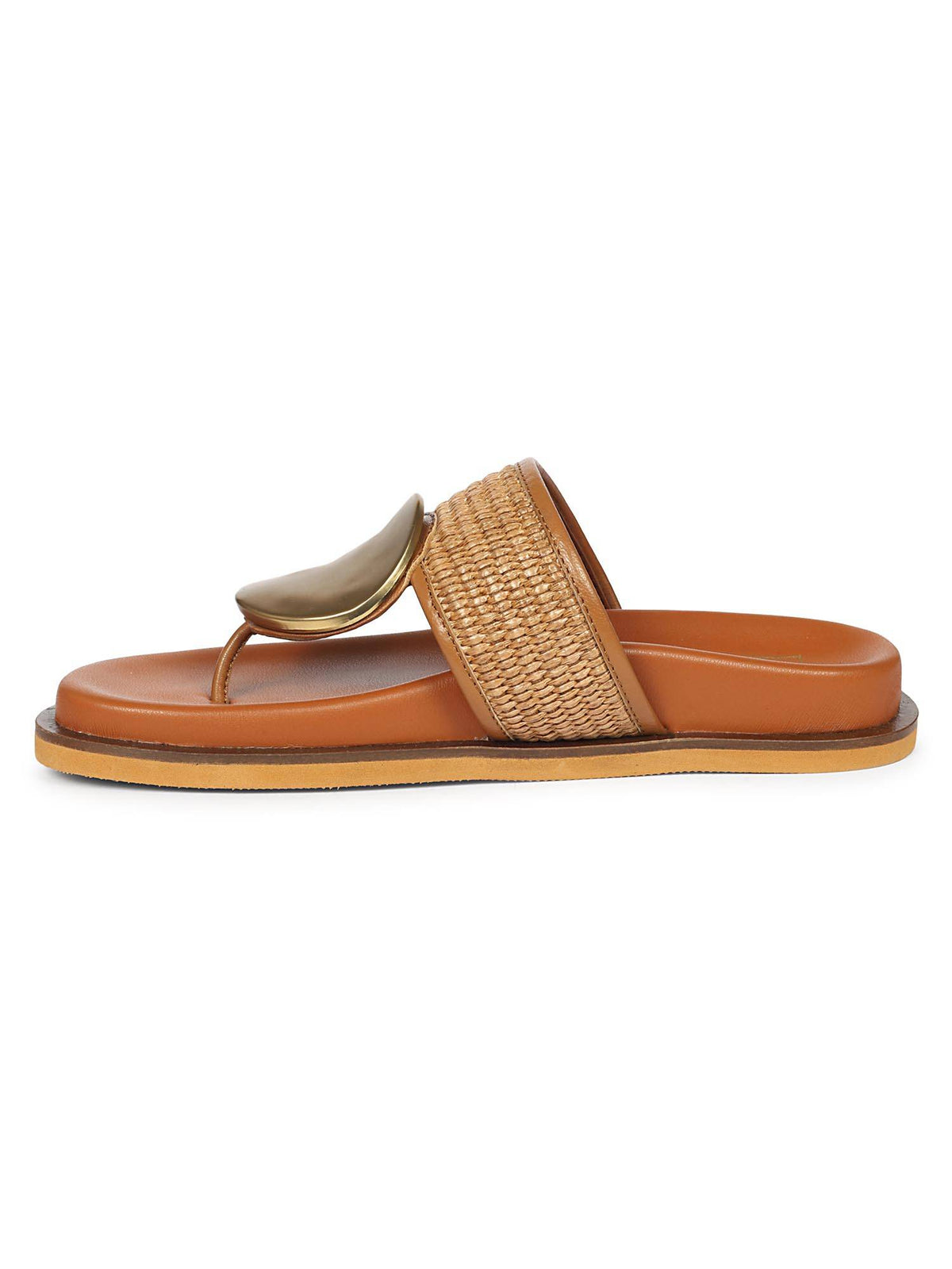 Women Viviblu Tan Leather Footbed Sandals | SD89 - view 2