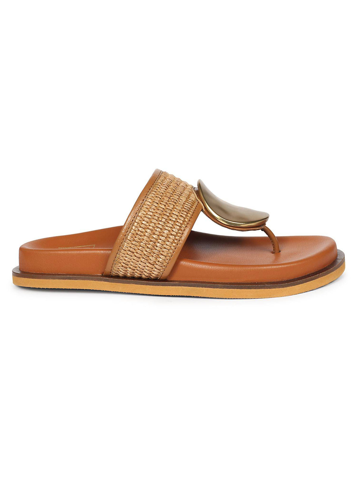 Women Viviblu Tan Leather Footbed Sandals | SD89 - view 3