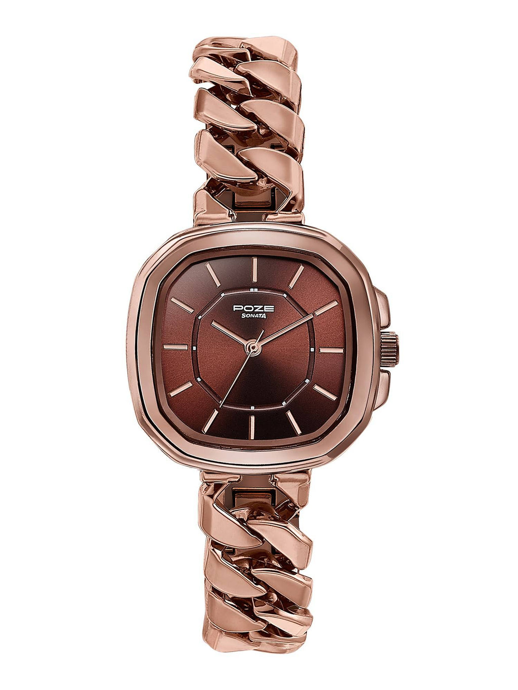 Rose Gold Strap Rectangular Dial Watch for Women ( SP80096WM01W ) | W92 - view 6