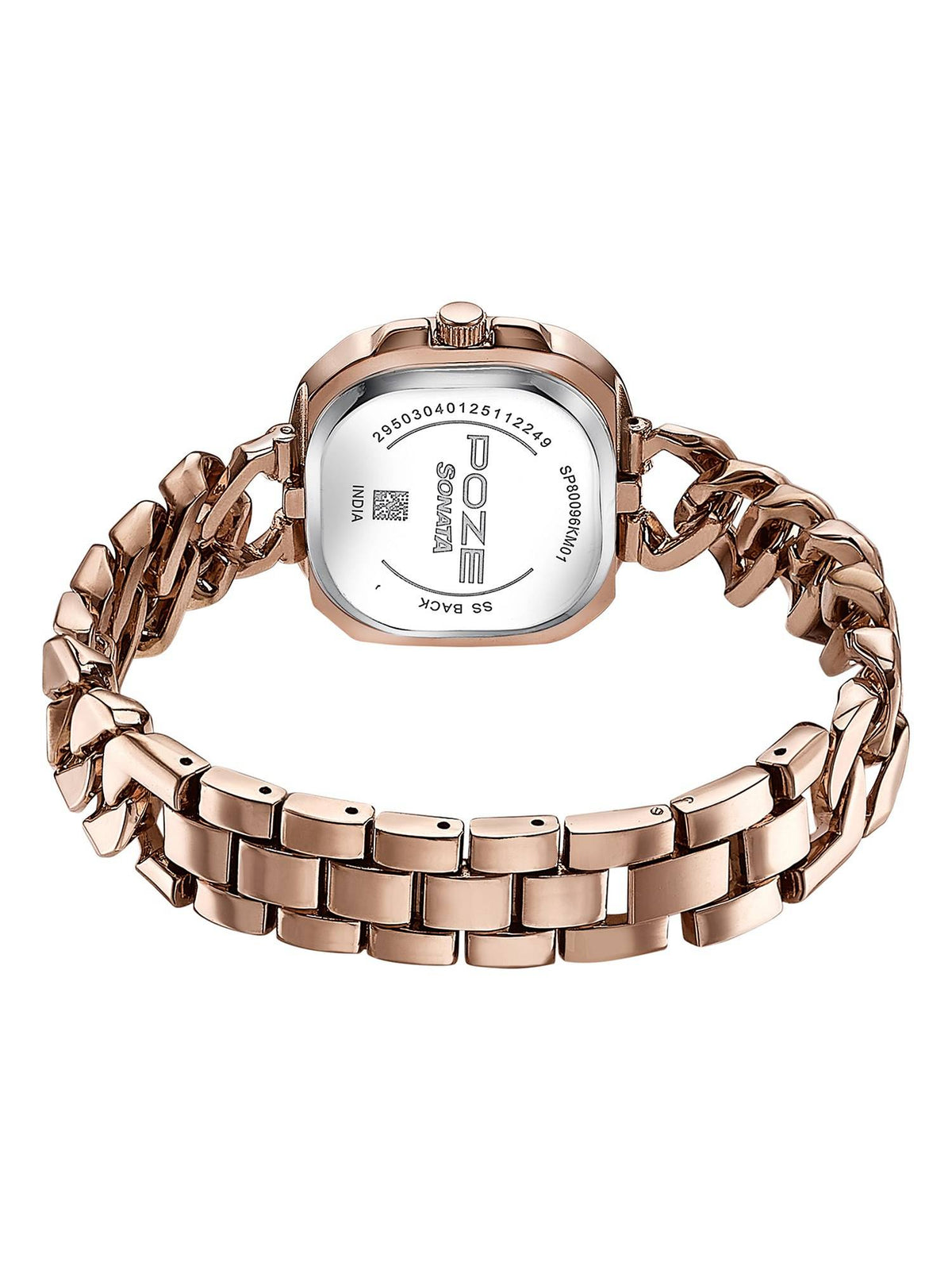 Rose Gold Strap Rectangular Dial Watch for Women ( SP80096WM01W ) | W92 - view 10