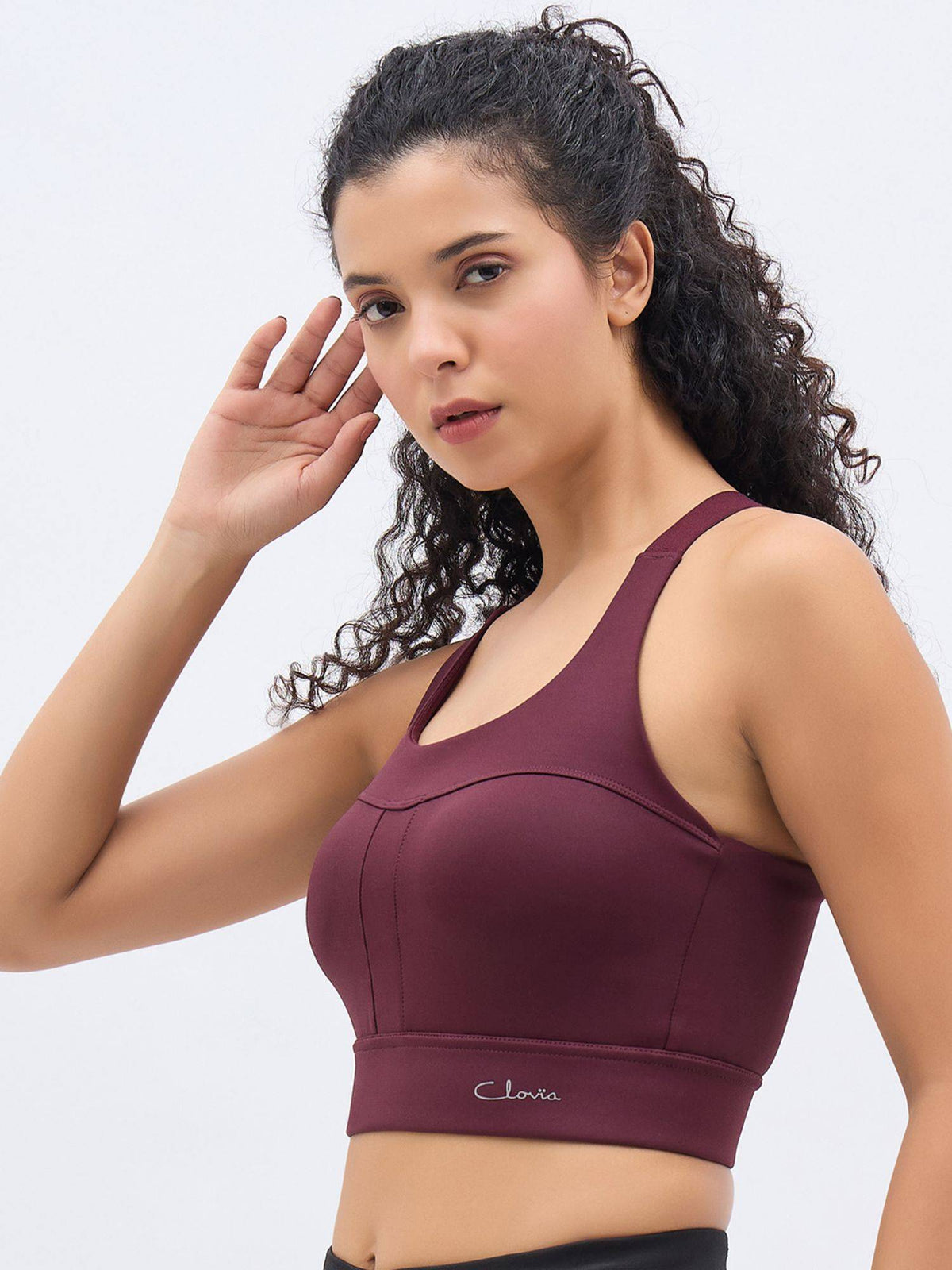 Padded High-Impact Sports Bra in Black | sb09 - view 7