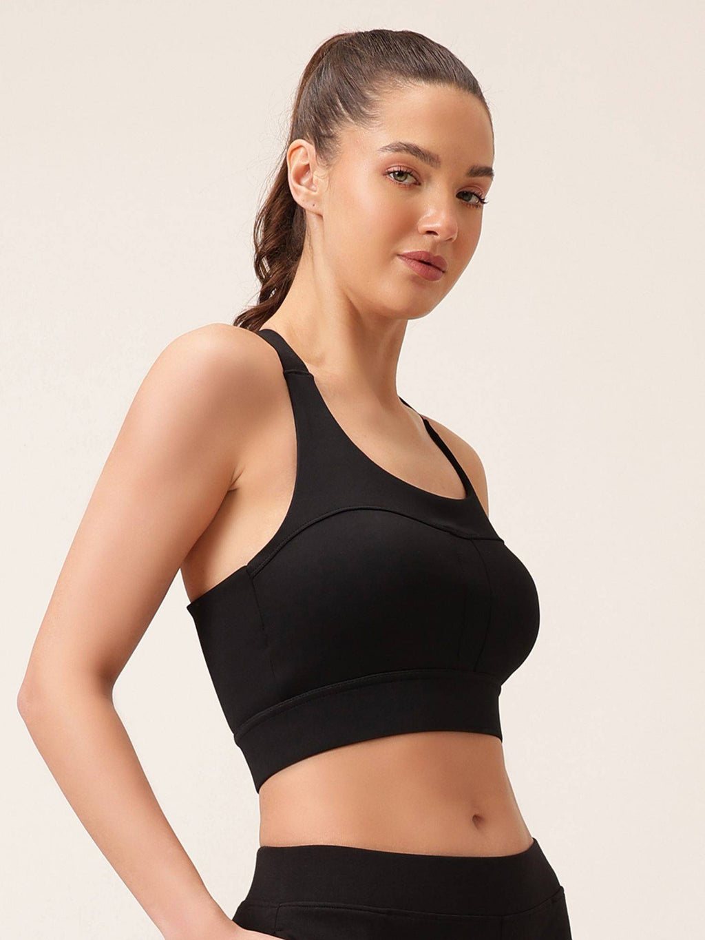 Padded High-Impact Sports Bra in Black | sb09 - view 3