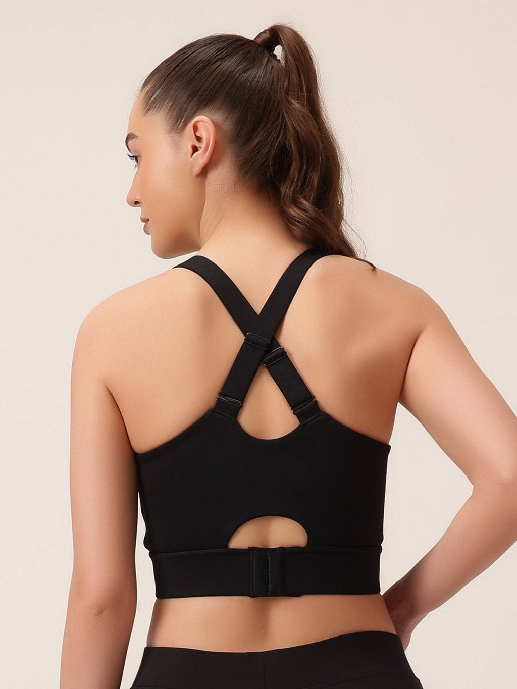 Padded High-Impact Sports Bra in Black | sb09 - view 5