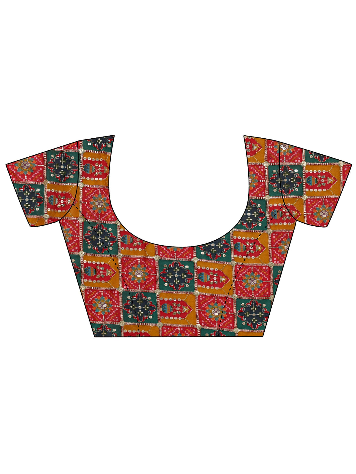 Libas Red Solid Chiffon Saree With Unstitched Blouse Piece