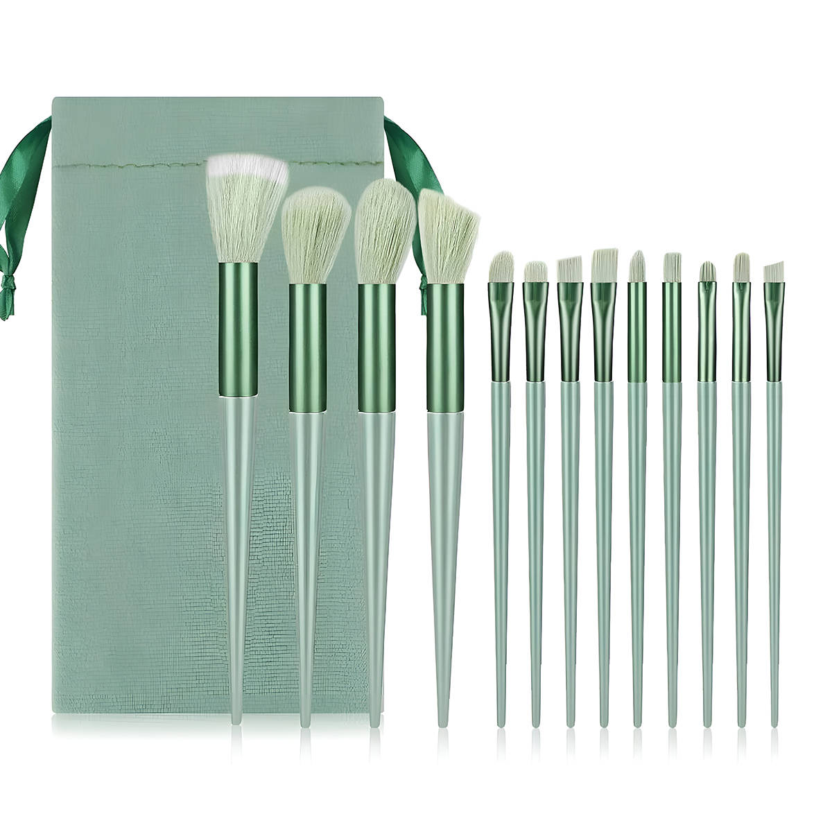 Makeup Brush Set Of 13 With Travel Pouch Bag Portable Cosmetic Brushes Kit | T32 - view 1