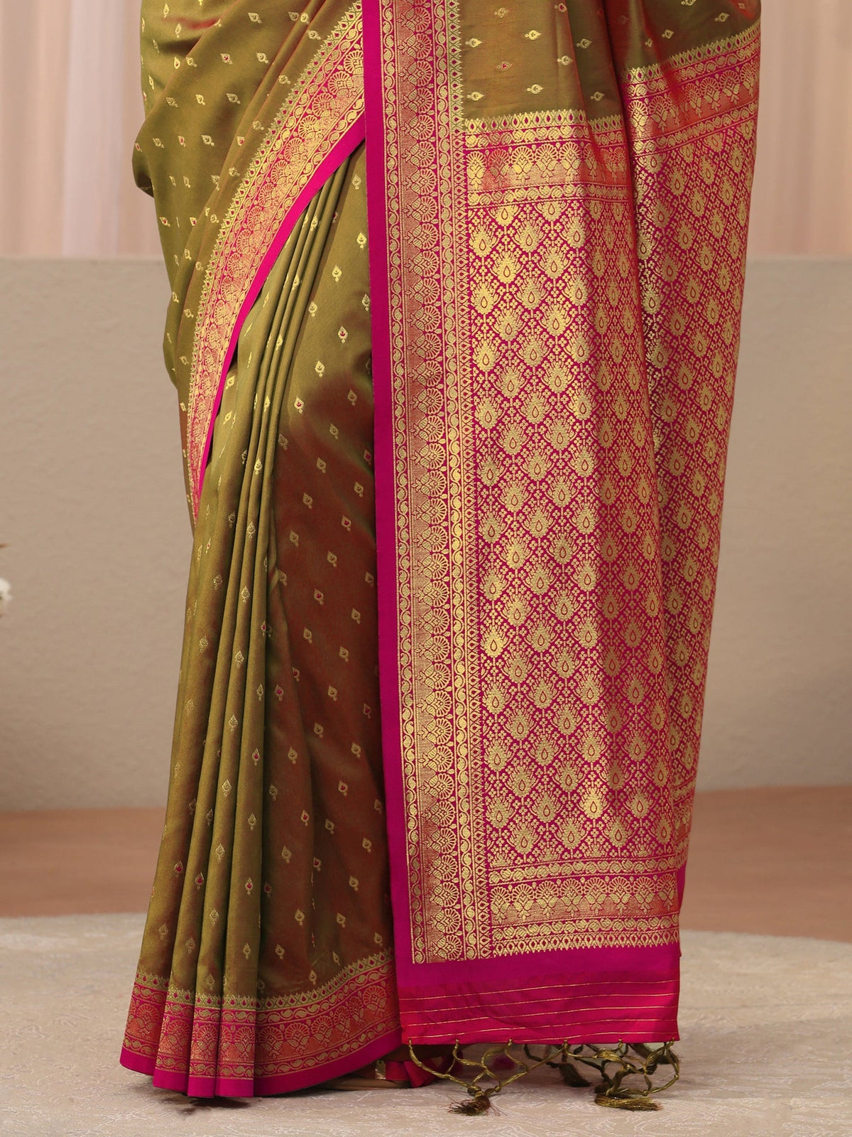 Libas Green Kanjeevaram Silk Blend Saree S45
