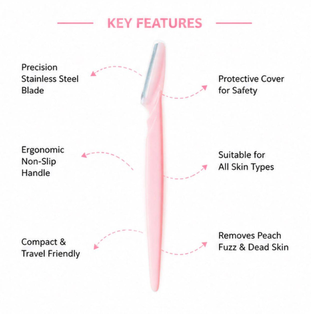 Eyebrow Touch Up Hair Removing Face Razor For Women-Pack of 3 Instant&Painless | T32 - view 5