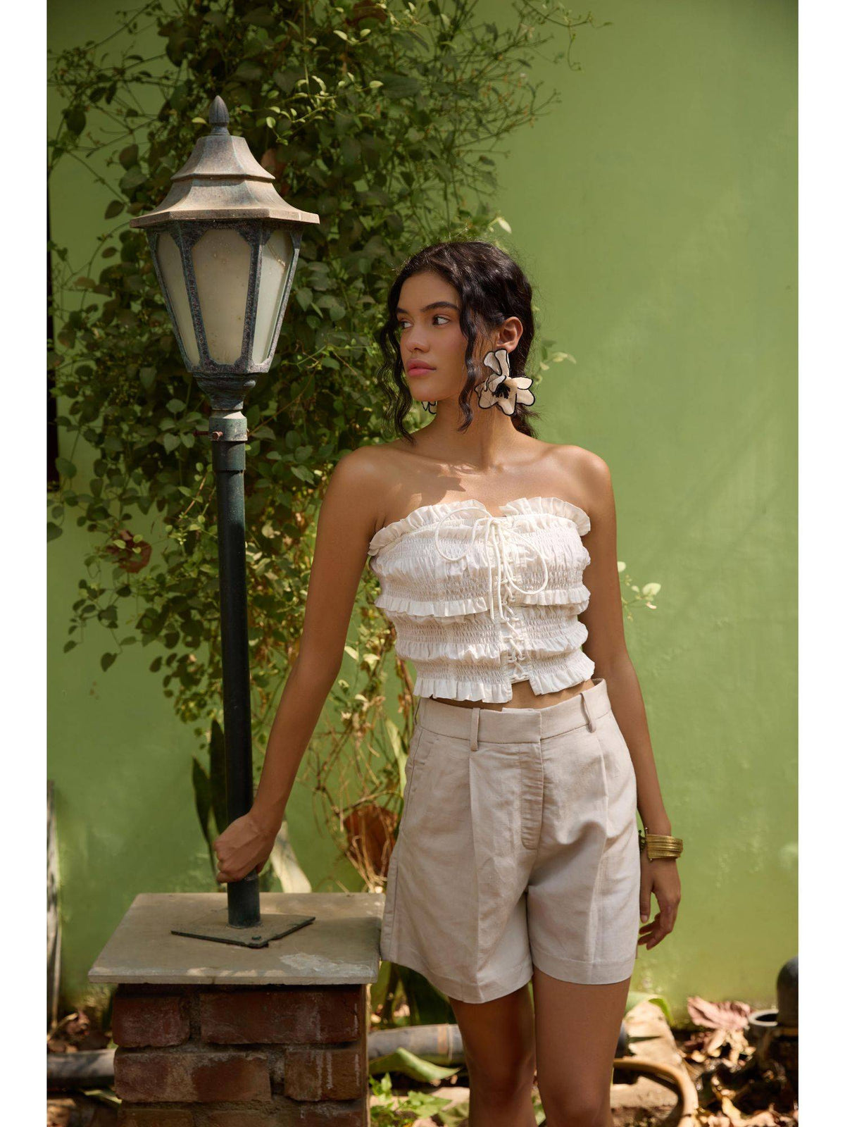 Women Cotton White Comfortable Crop Top | CT61 - view 2