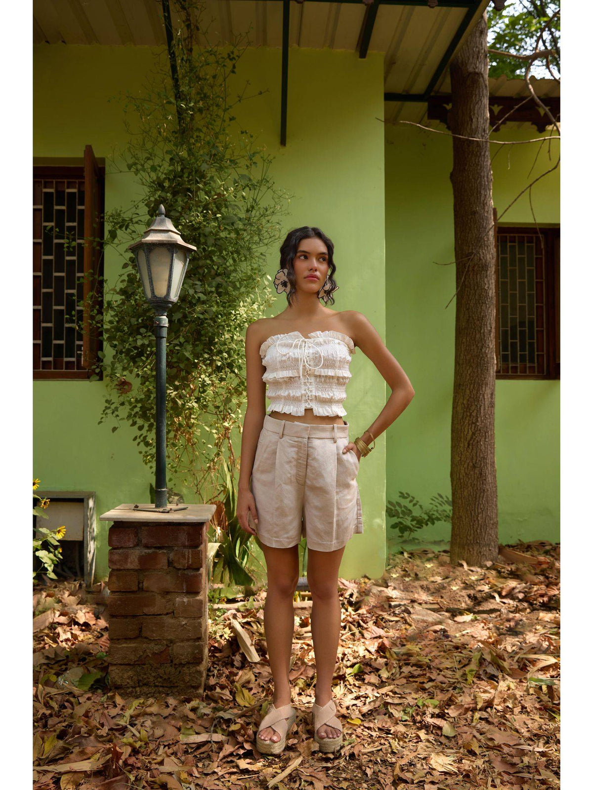 Women Cotton White Comfortable Crop Top | CT61 - view 4