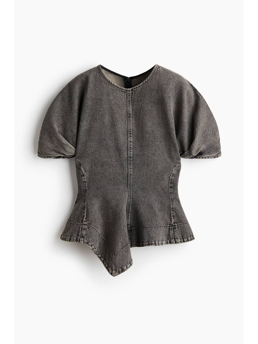 Women Black Denim Peplum Blouse | pt51 - view 5