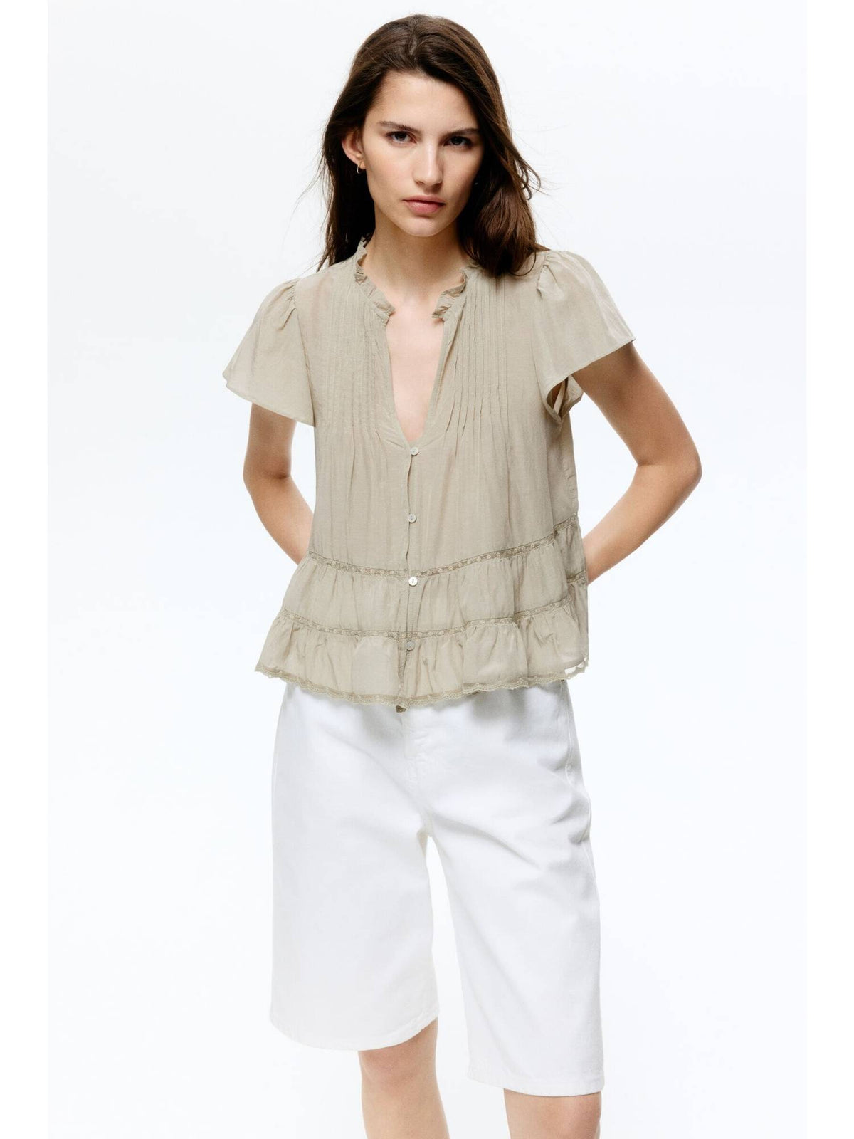 Women White Puff-Sleeved Blouse | S67 - view 19