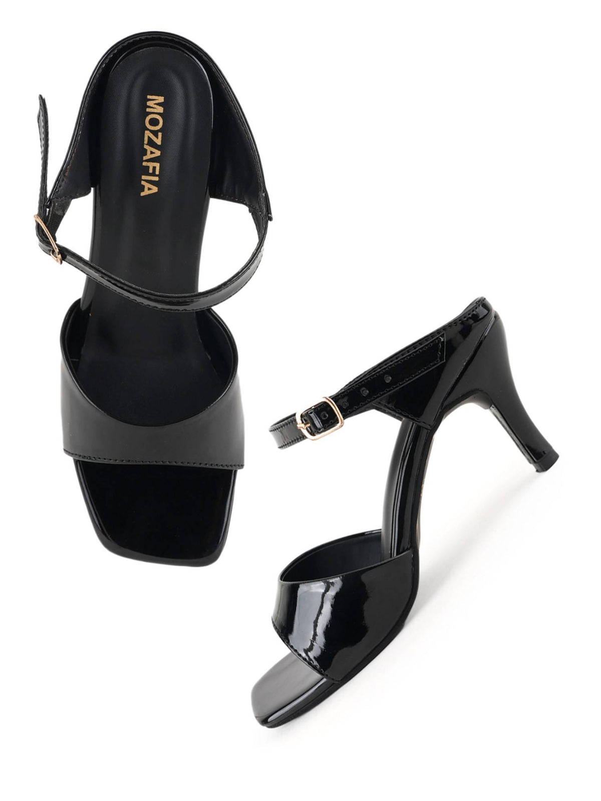Women Black Sandal Heels | H78 - view 6