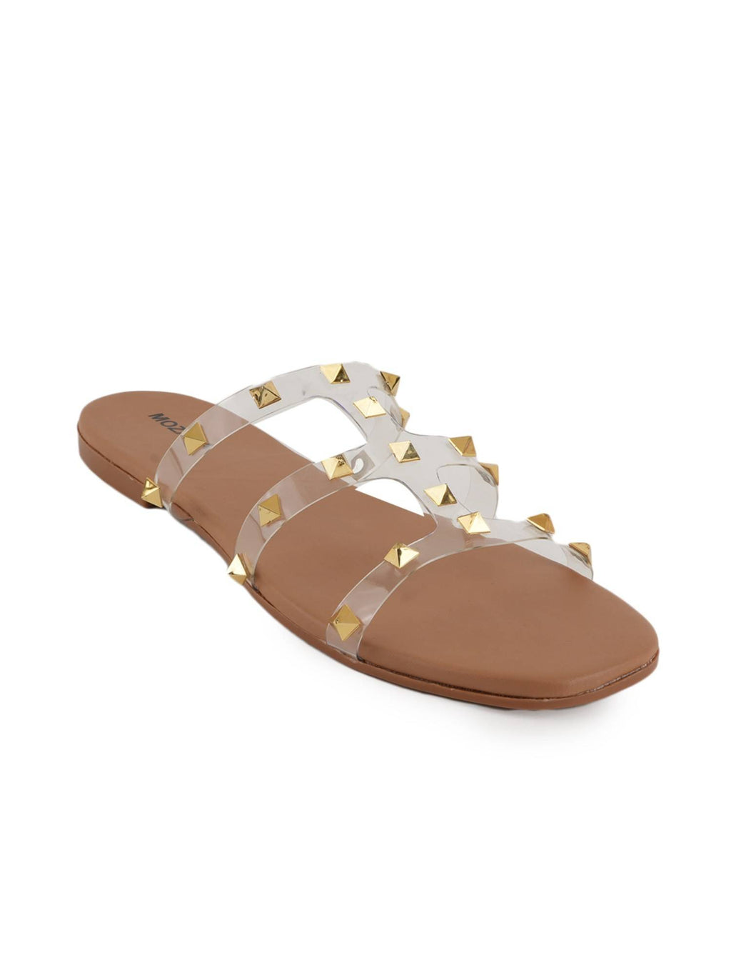 Women Brown Open Toe Flats | F61 - view 2