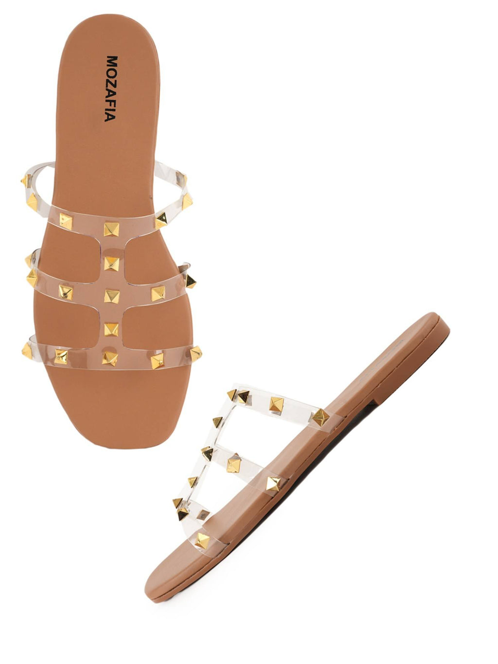Women Brown Open Toe Flats | F61 - view 6