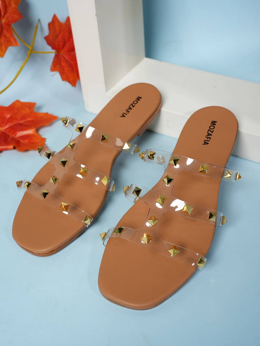 Women Brown Open Toe Flats | F61 - view 7