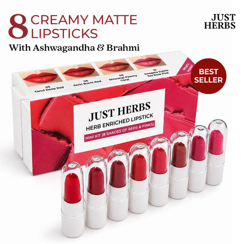 8 Creamy Matte Shades Red and Pink