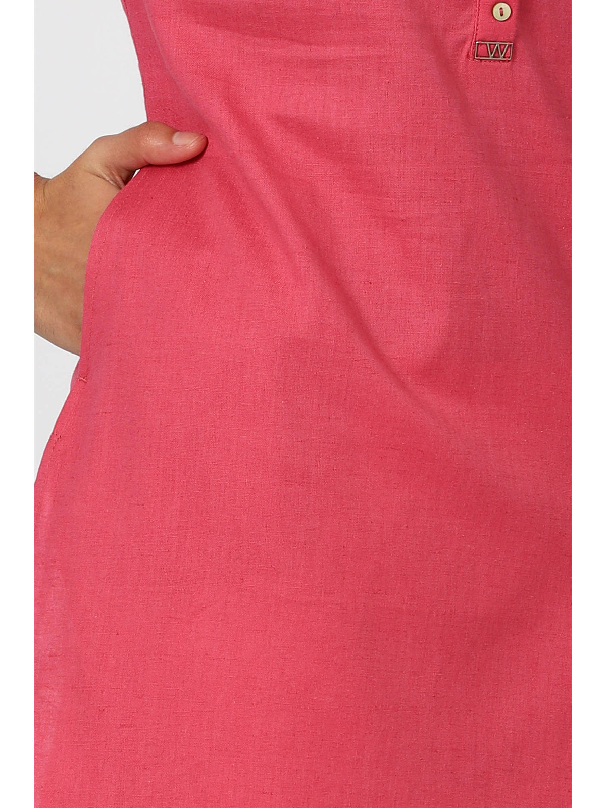 Mandarin Collar Cotton Blend Straight Kurta White | U3S - view 21
