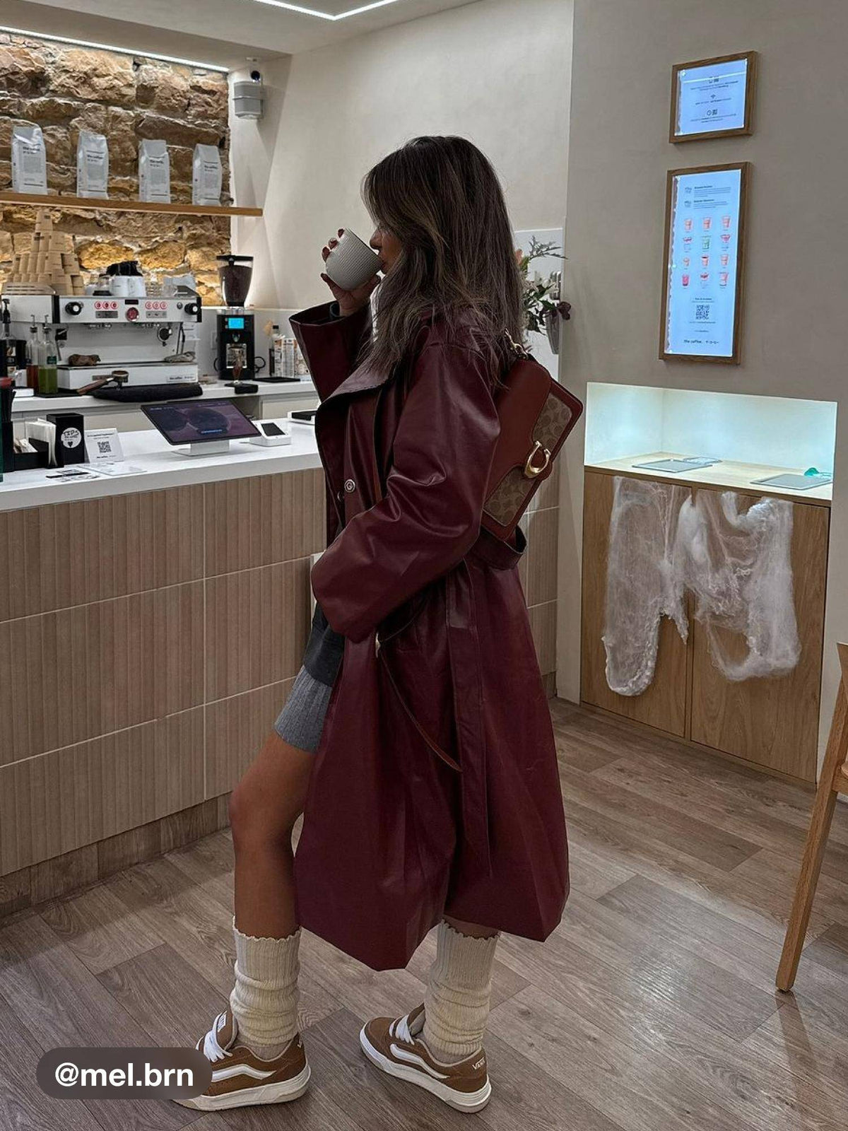 Faux Leather Trench Coat With Belt | CI9 - view 6