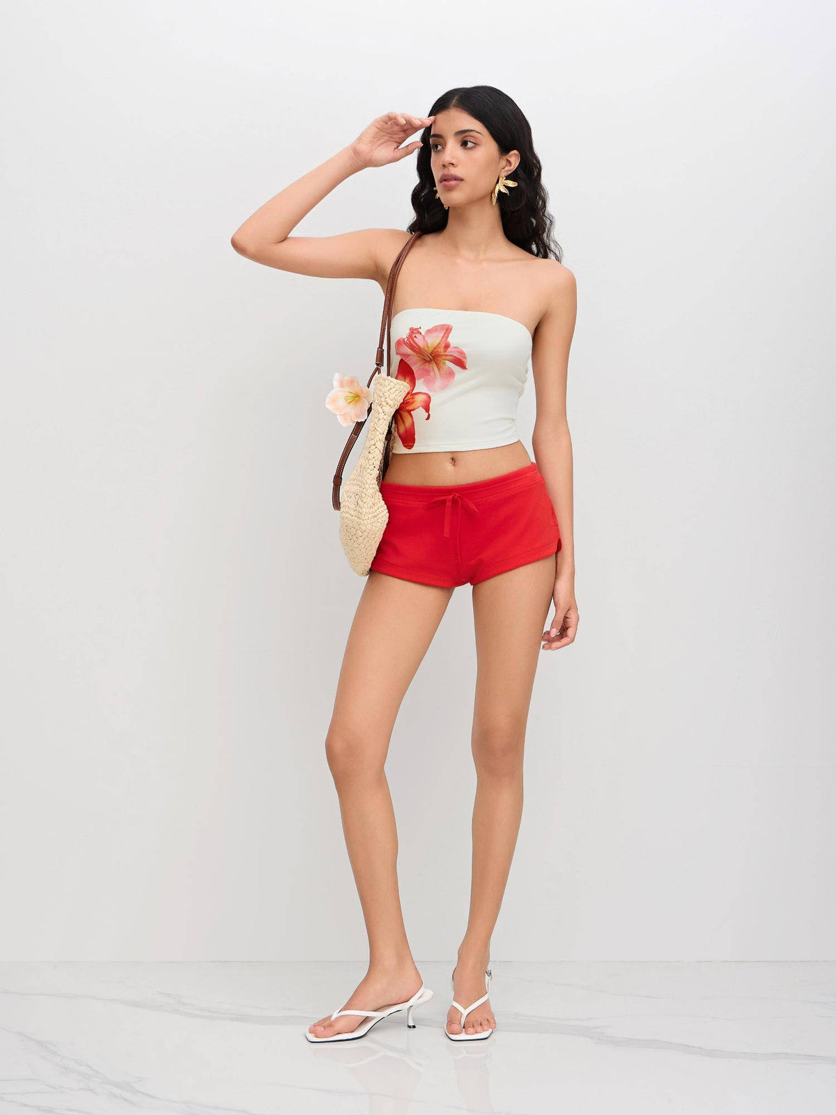 Bandeau Floral Graphic Crop Top | CT61 - view 7