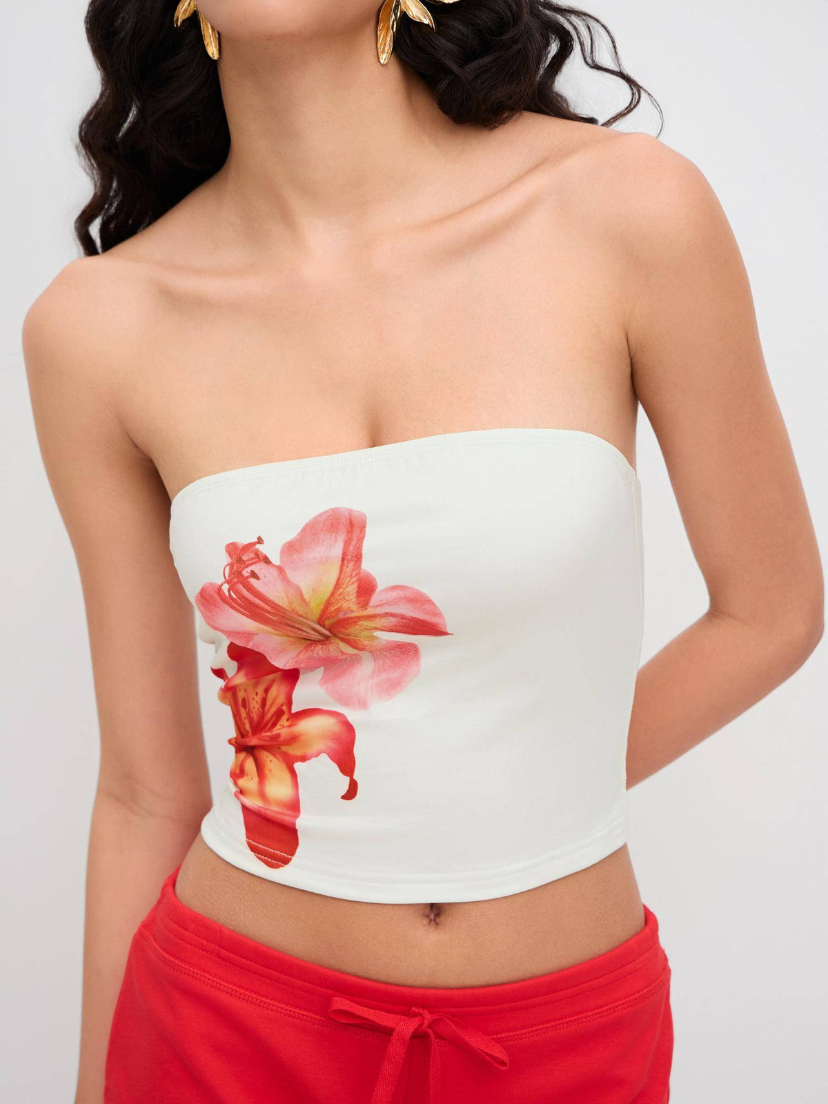 Bandeau Floral Graphic Crop Top | CT61 - view 8