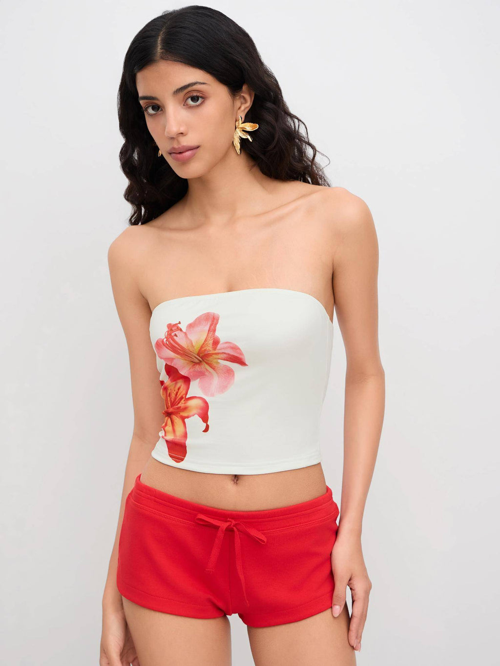 Bandeau Floral Graphic Crop Top | CT61 - view 9