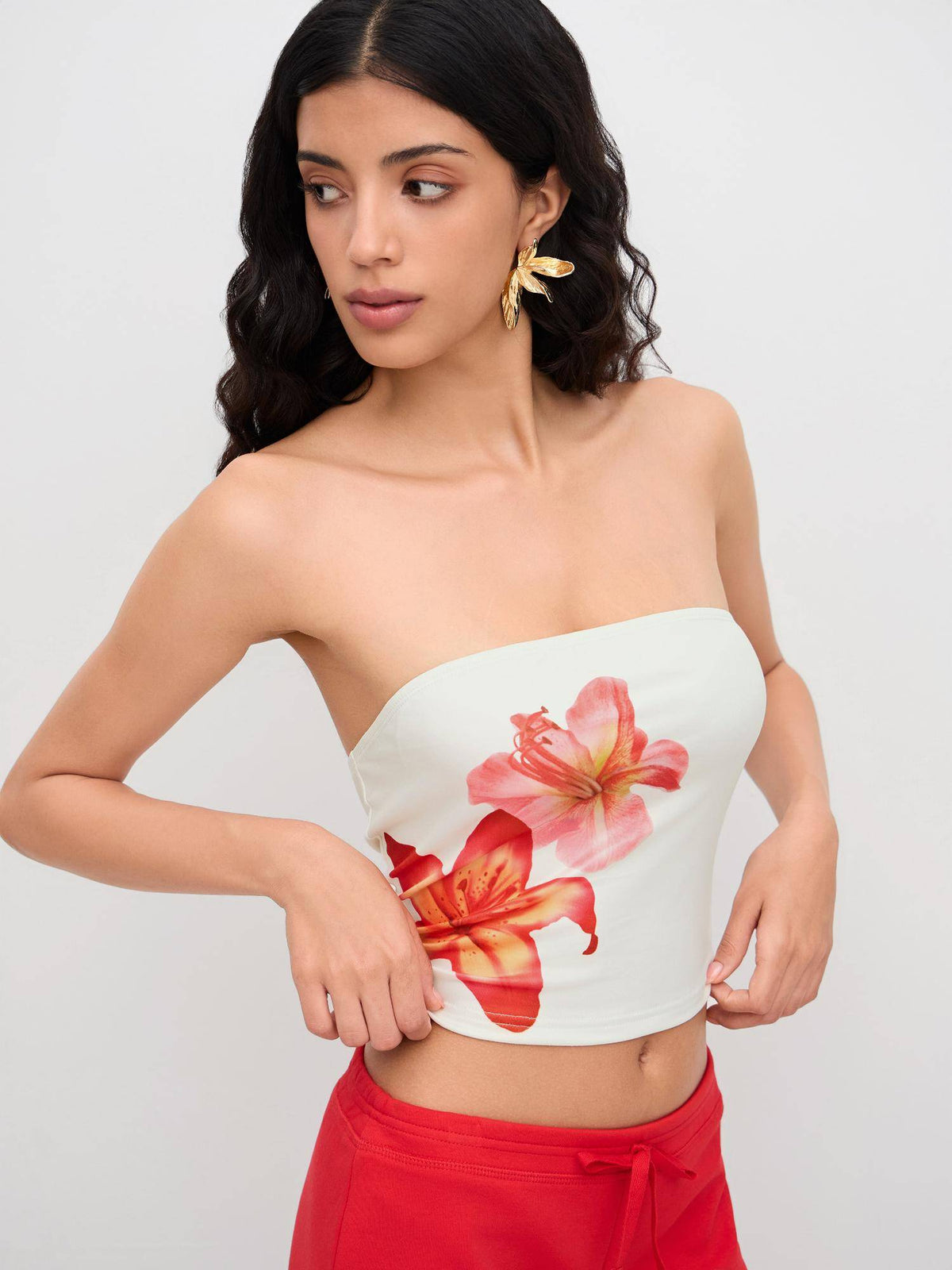Bandeau Floral Graphic Crop Top | CT61 - view 10