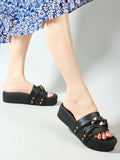 Round Toe Trendy Heel Sandals For Women - White | SD89 - view 8