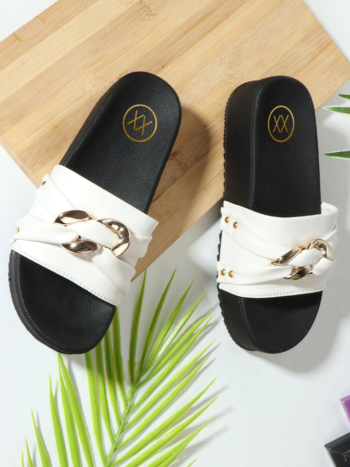 Round Toe Trendy Heel Sandals For Women - White | SD89 - view 2
