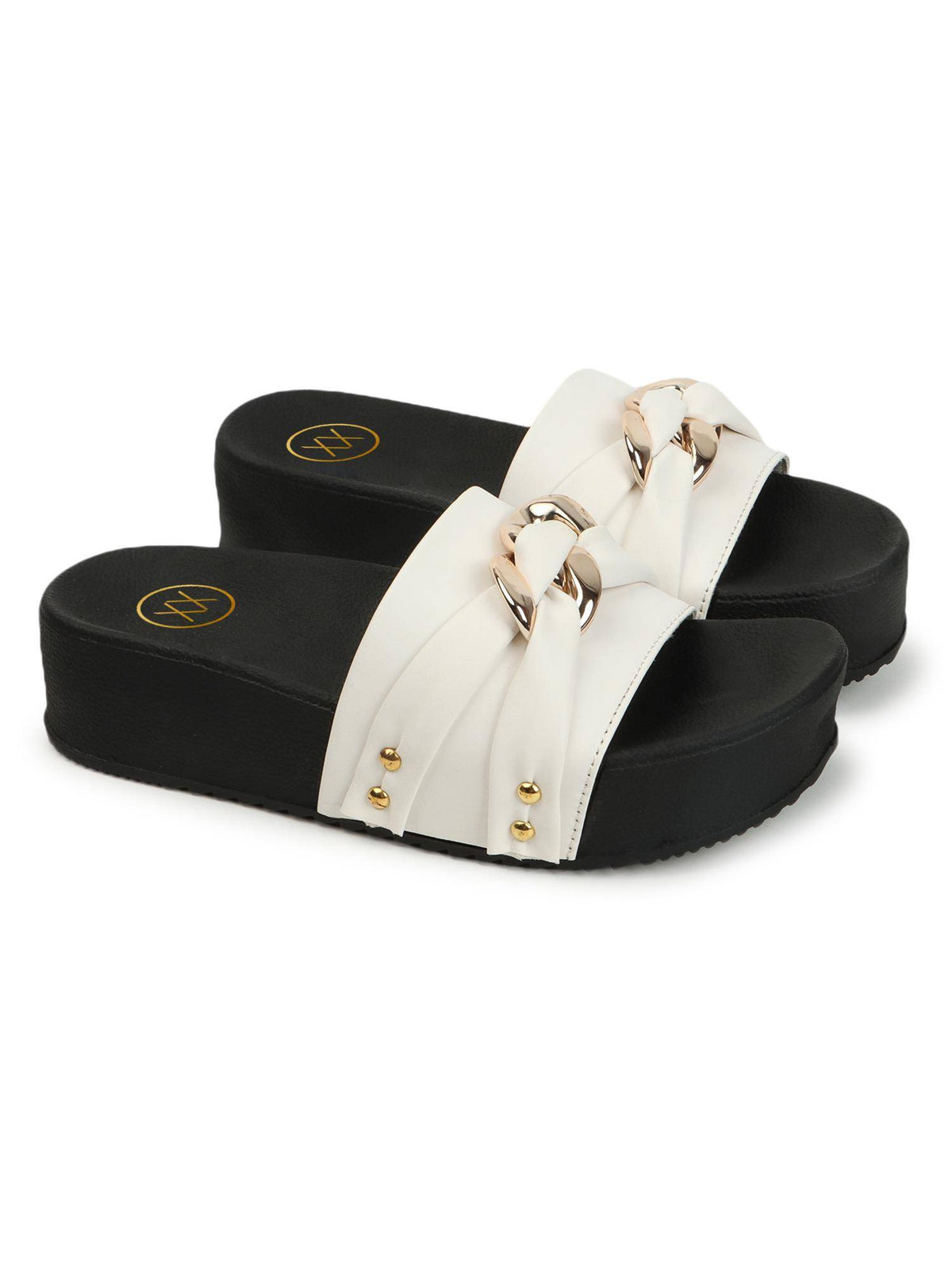 Round Toe Trendy Heel Sandals For Women - White | SD89 - view 3