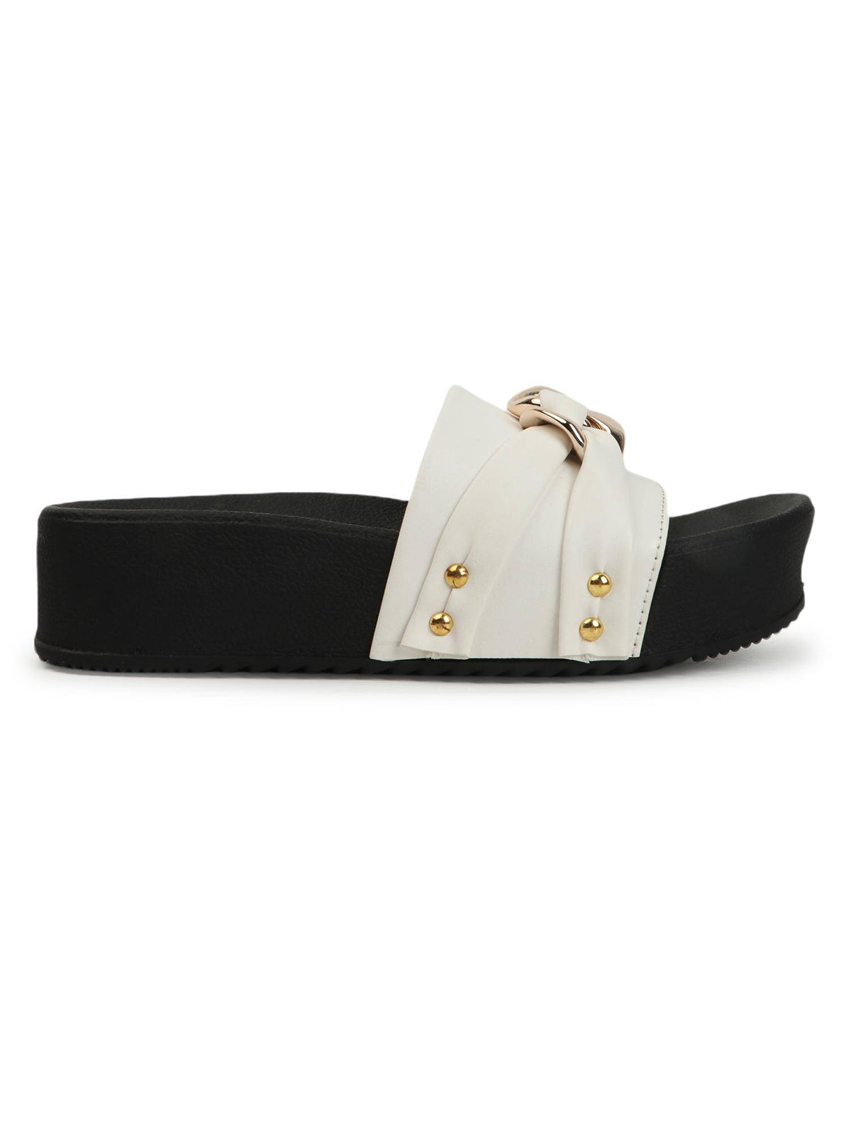 Round Toe Trendy Heel Sandals For Women - White | SD89 - view 6