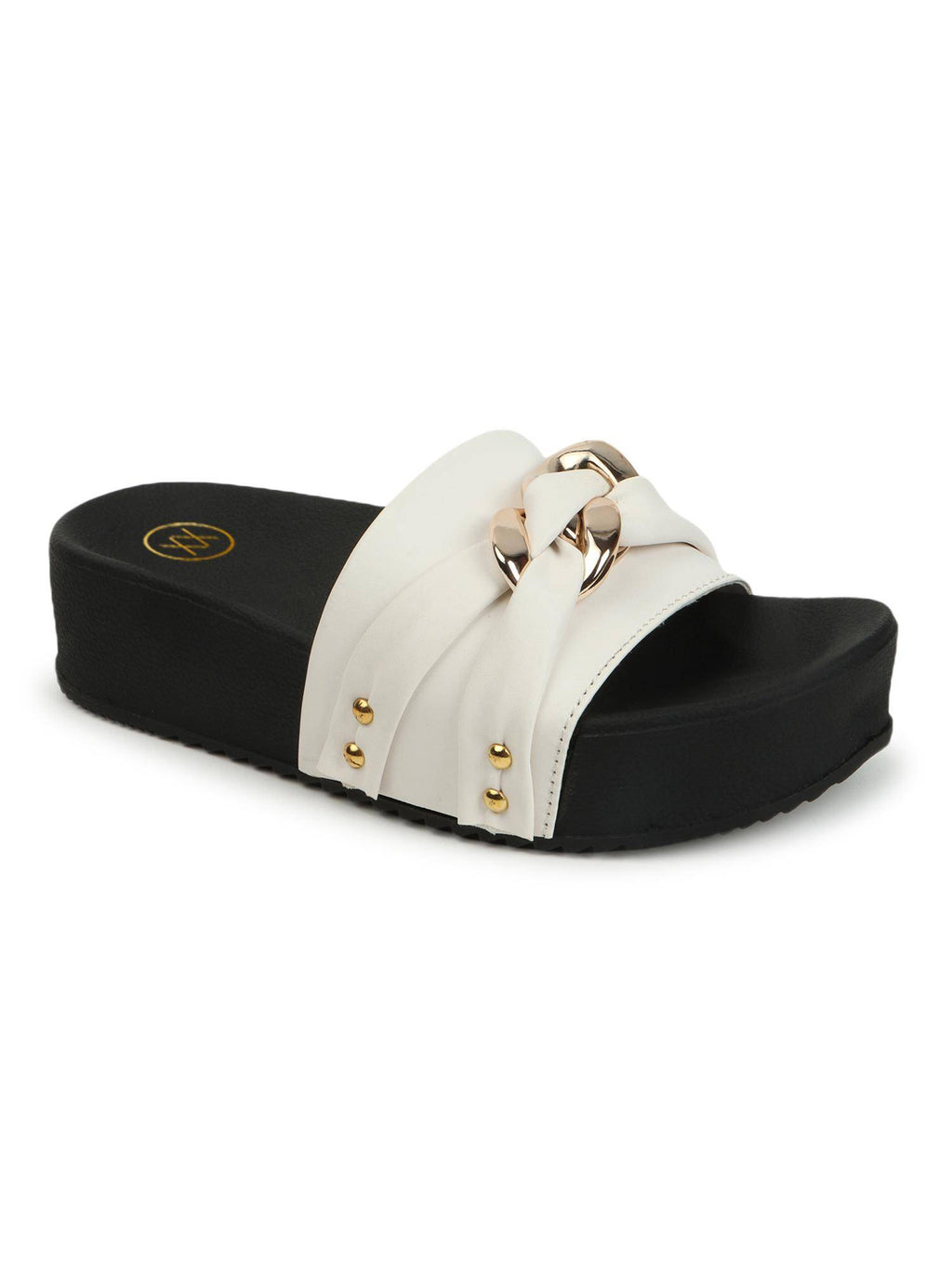 Round Toe Trendy Heel Sandals For Women - White | SD89 - view 7