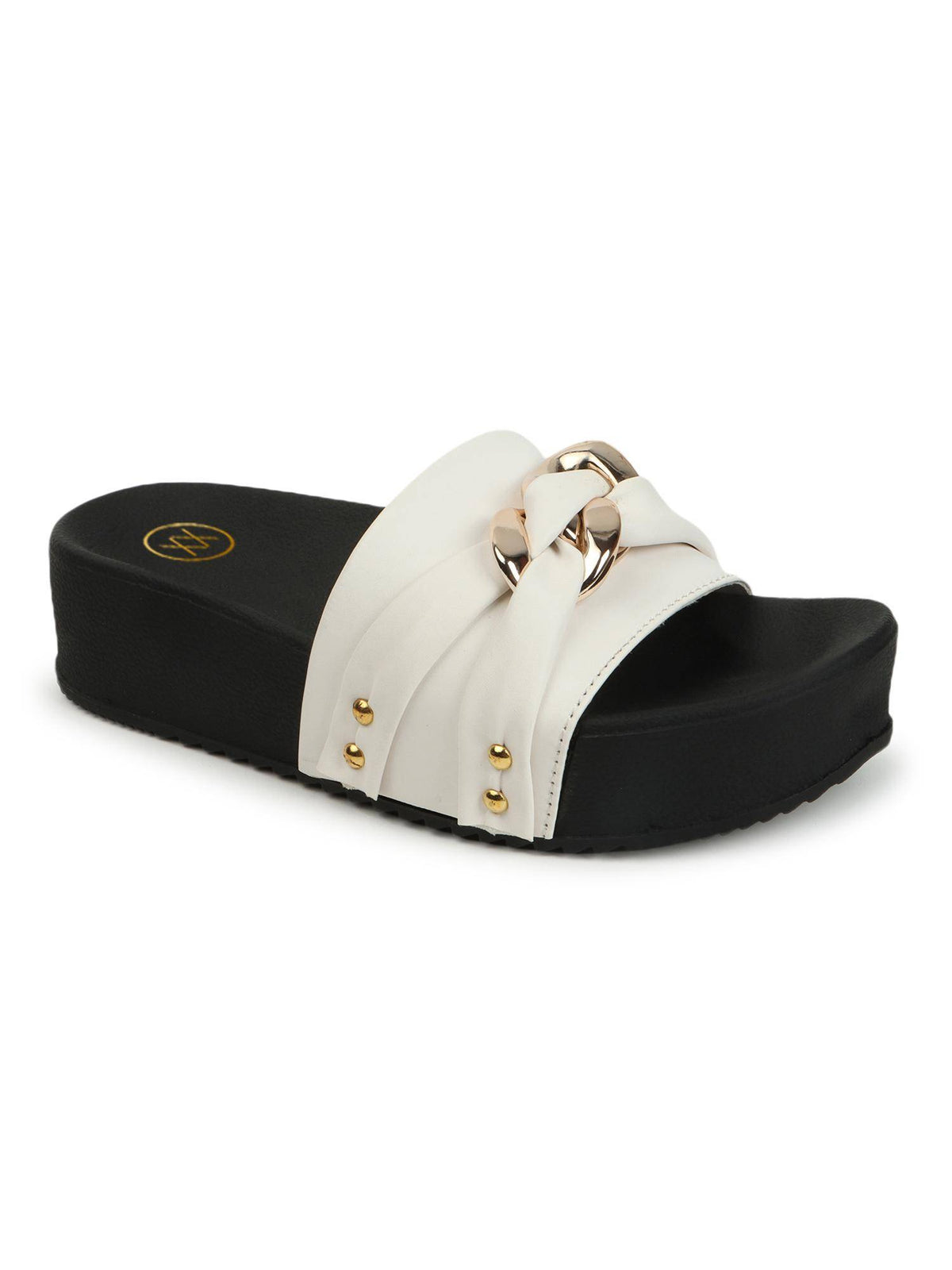 Round Toe Trendy Heel Sandals For Women - White | SD89 - view 7