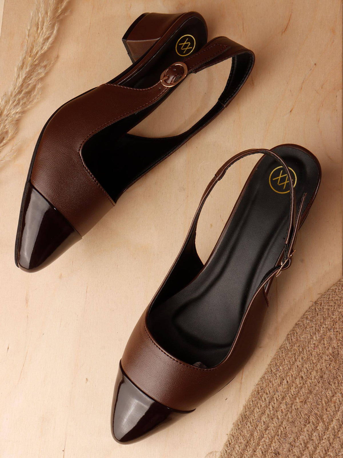 New Stylish Pointed Toe Block Heel Sandals - Brown | H78 - view 3