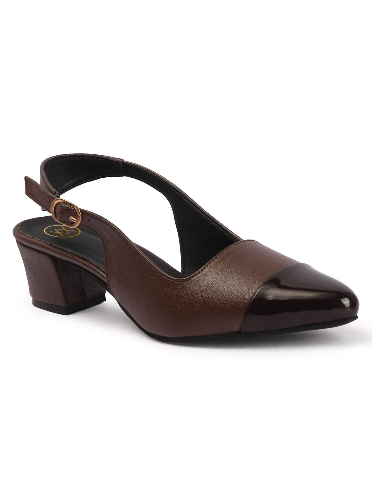 New Stylish Pointed Toe Block Heel Sandals - Brown | H78 - view 4
