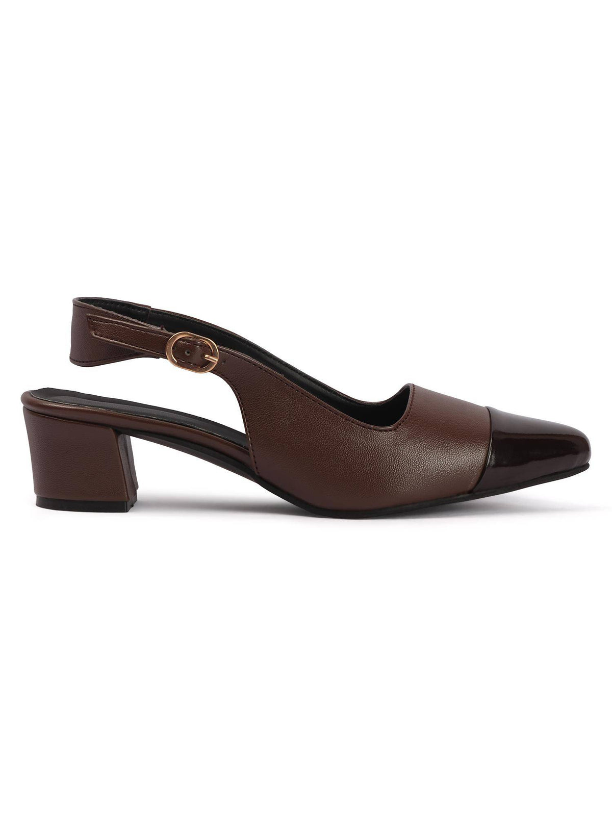 New Stylish Pointed Toe Block Heel Sandals - Brown | H78 - view 5