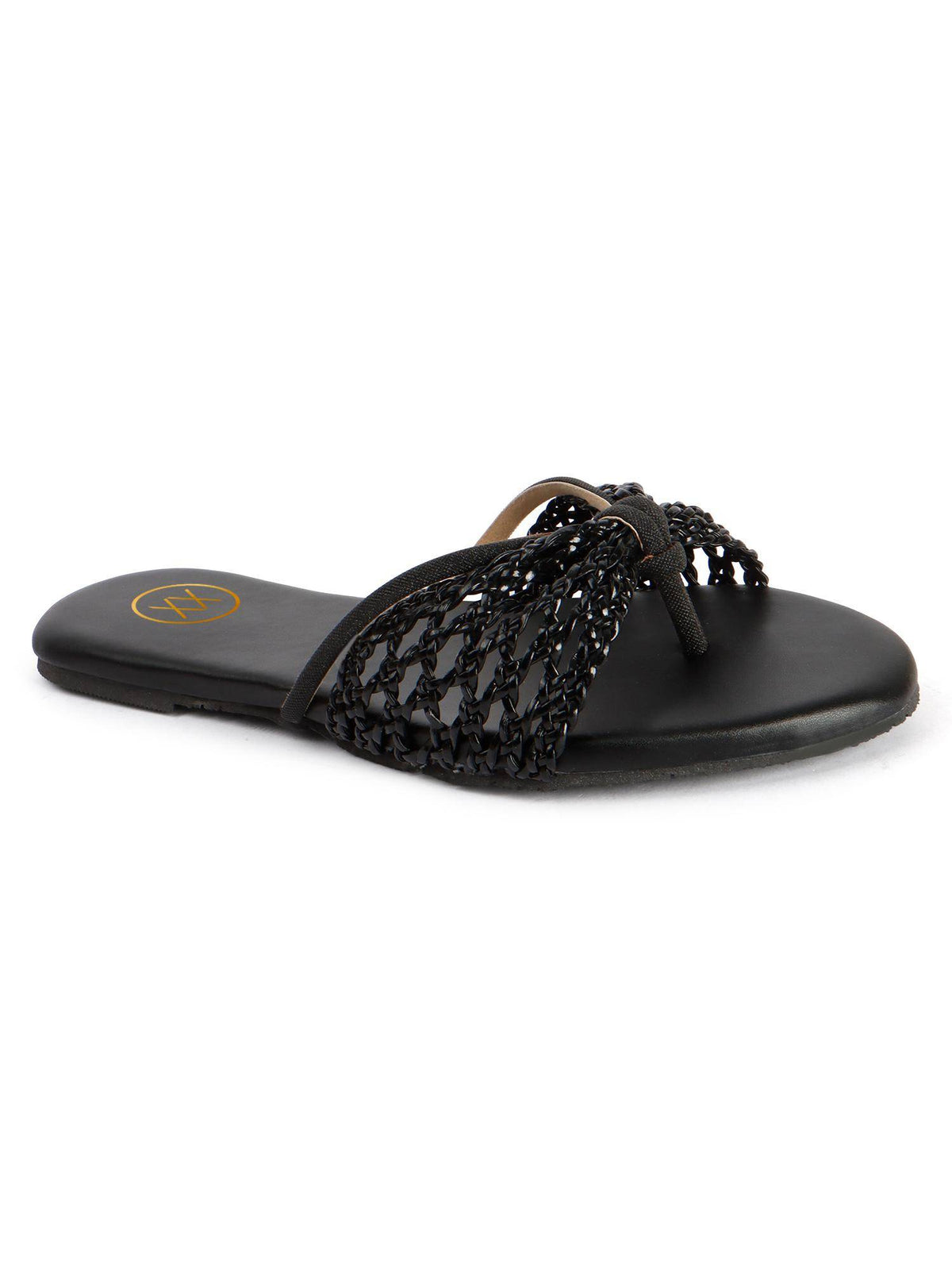 Women Round Toe Loop Straps Flats For Women - Black | F61 - view 3
