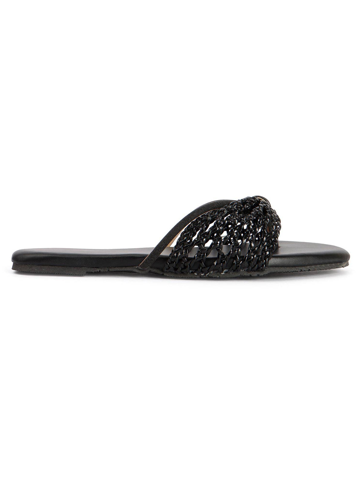 Women Round Toe Loop Straps Flats For Women - Black | F61 - view 4