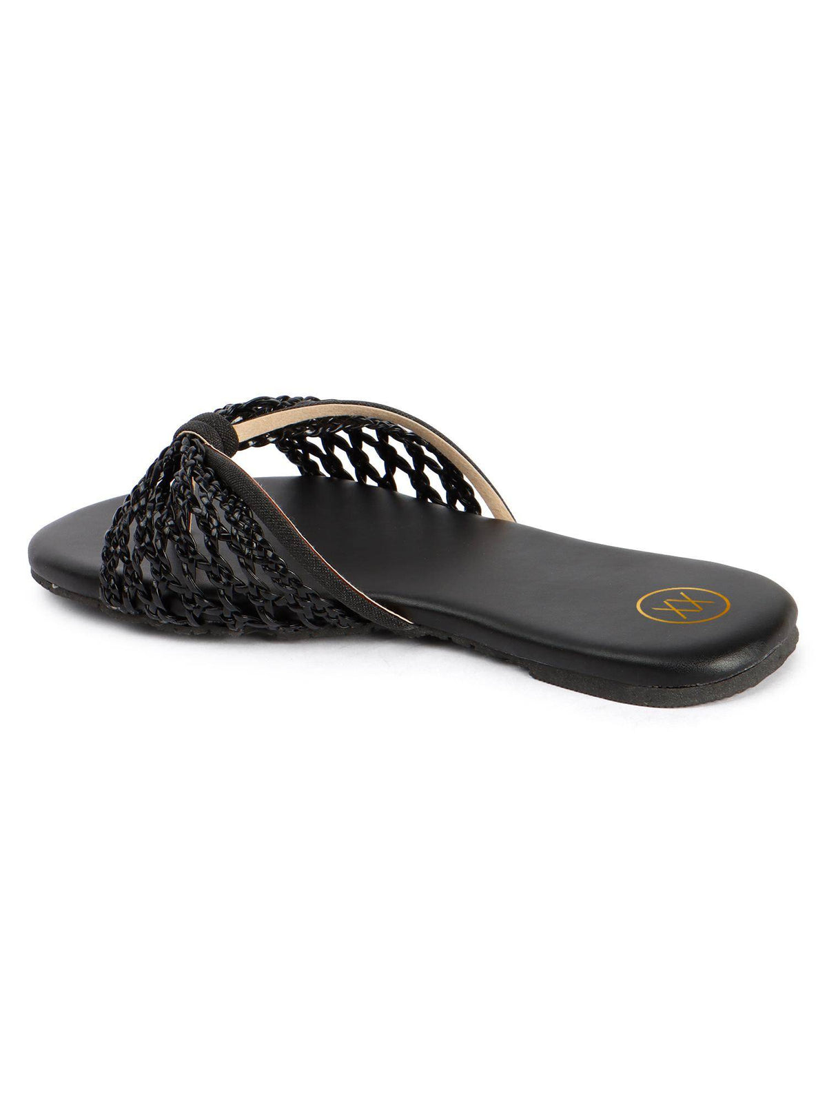Women Round Toe Loop Straps Flats For Women - Black | F61 - view 5